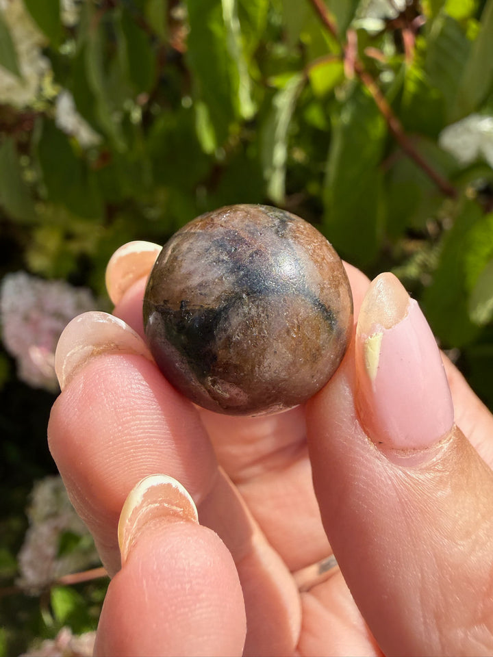 Chiastolite Sphere 1.9cm Dia