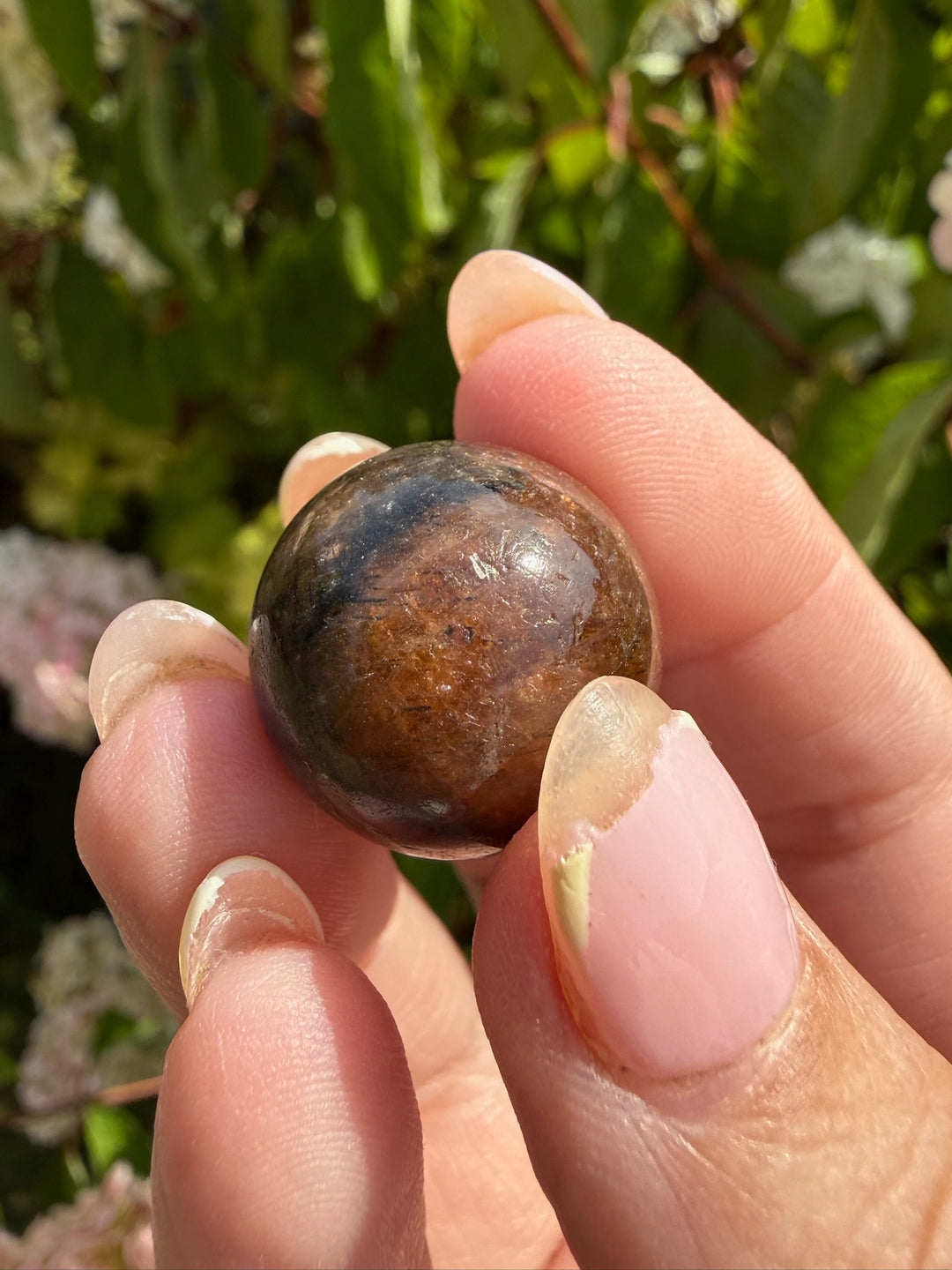 Chiastolite Sphere 1.9cm Dia