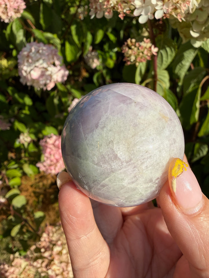 UV Reactive Kunzite and Hiddenite Sphere 4.6cm Dia