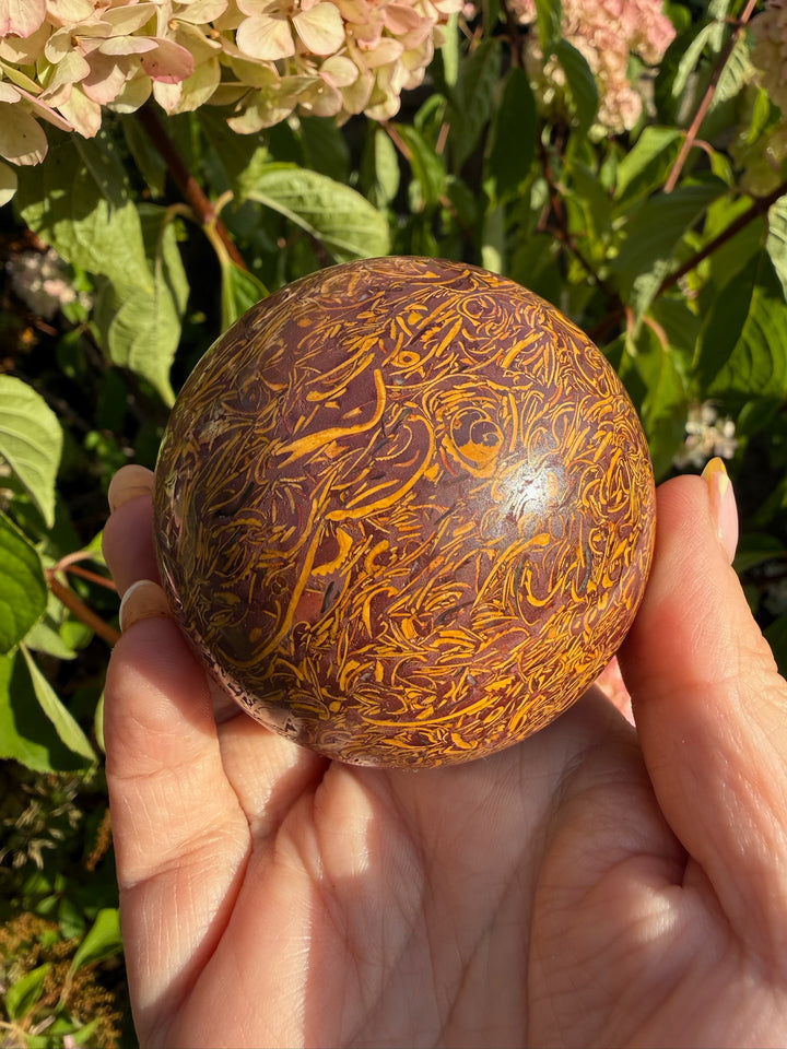 Caligraphy Stone or Miriam Stone Sphere 6.2cm Dia