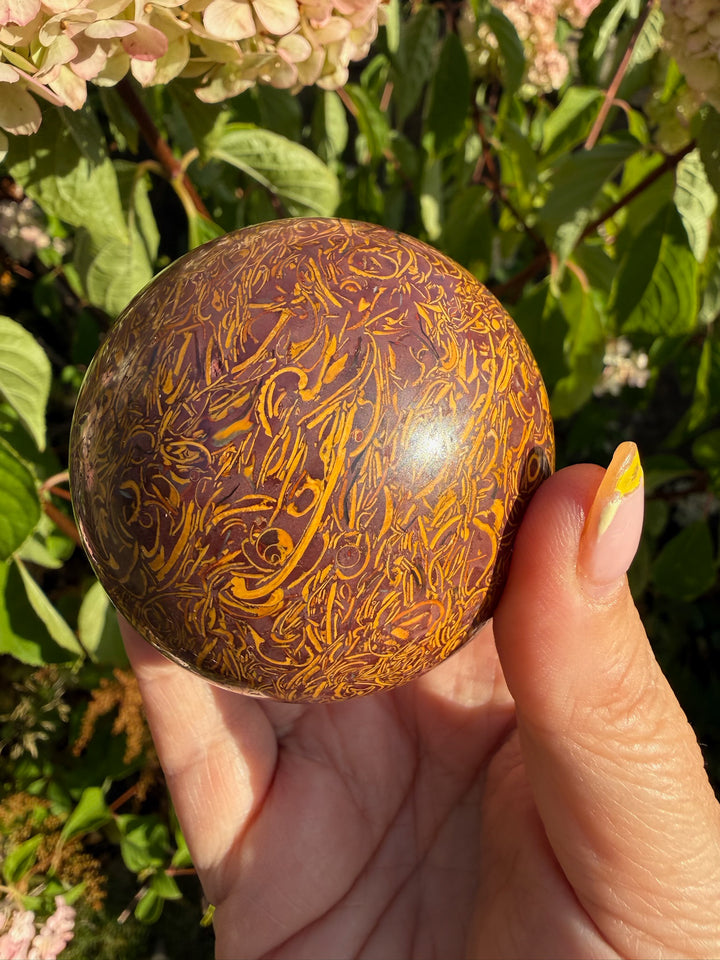 Caligraphy Stone or Miriam Stone Sphere 6.2cm Dia
