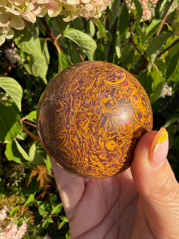 Caligraphy Stone or Miriam Stone Sphere 6.2cm Dia