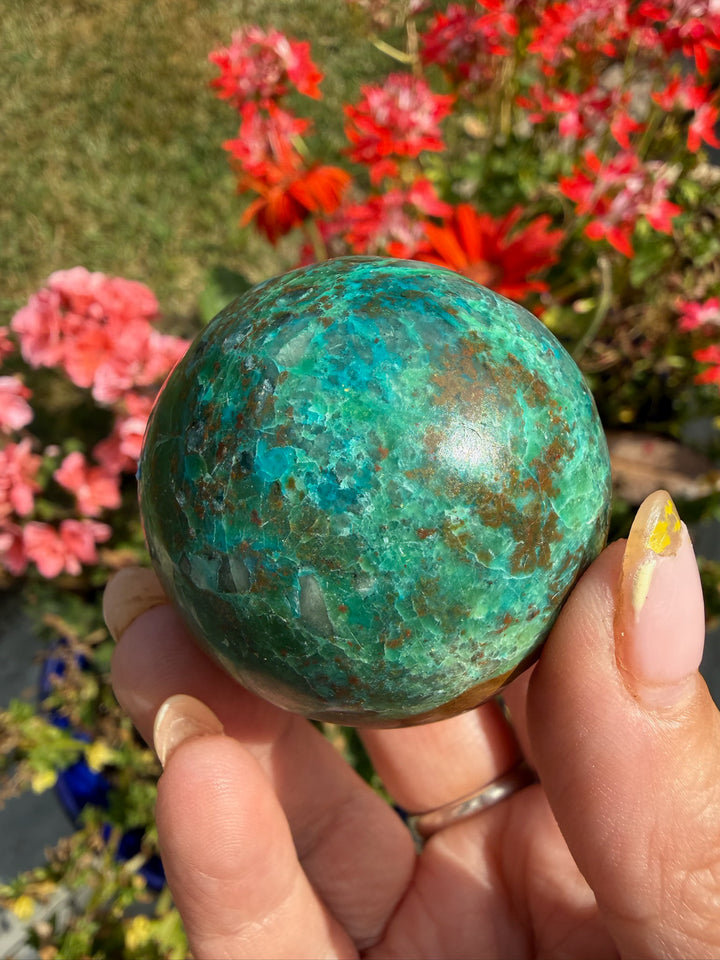 Chrysocolla and Cuprite Sphere from Peru 4.5cm Dia