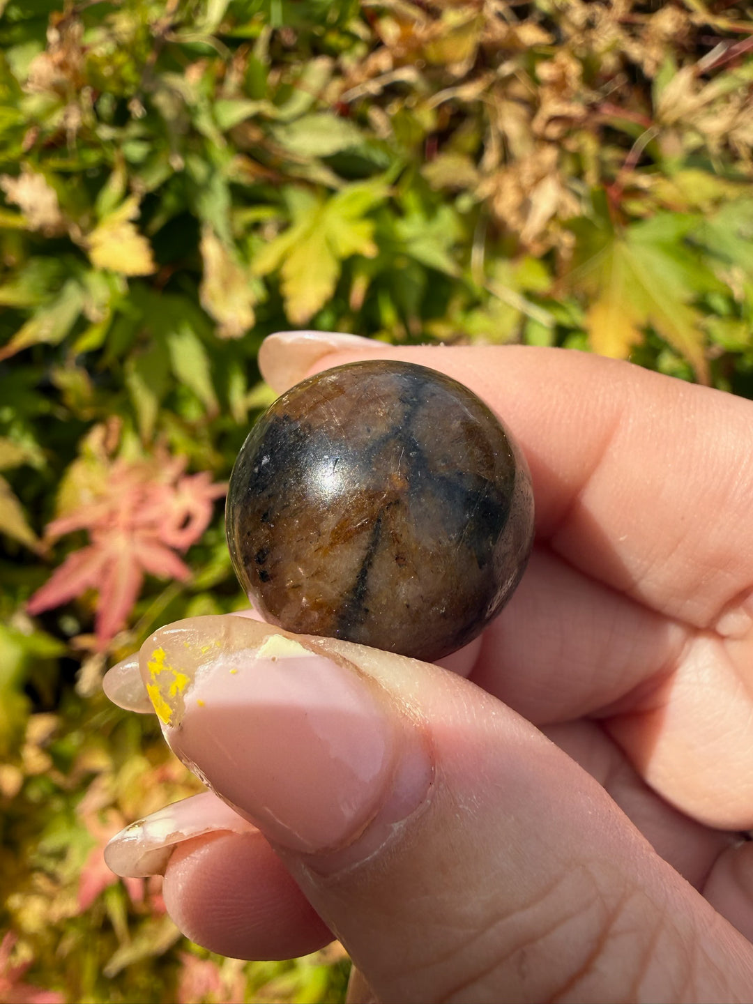 Chiastolite Sphere 1.9cm Dia