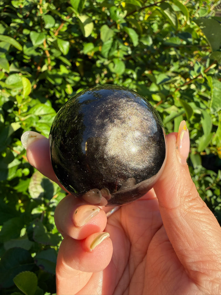 Silver Sheen Obsidian Sphere from Mexico 4.5cm Dia