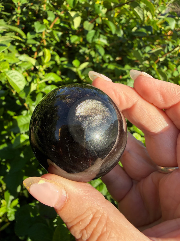 Silver Sheen Obsidian Sphere from Mexico 4.5cm Dia