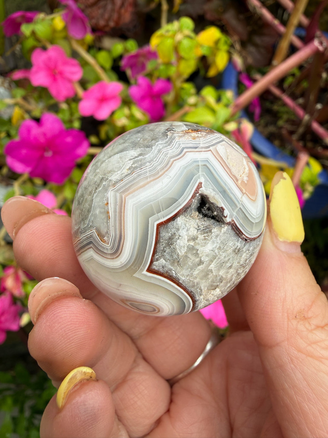 Crazy Lace Agate Sphere from Mexico 3.2cm Dia