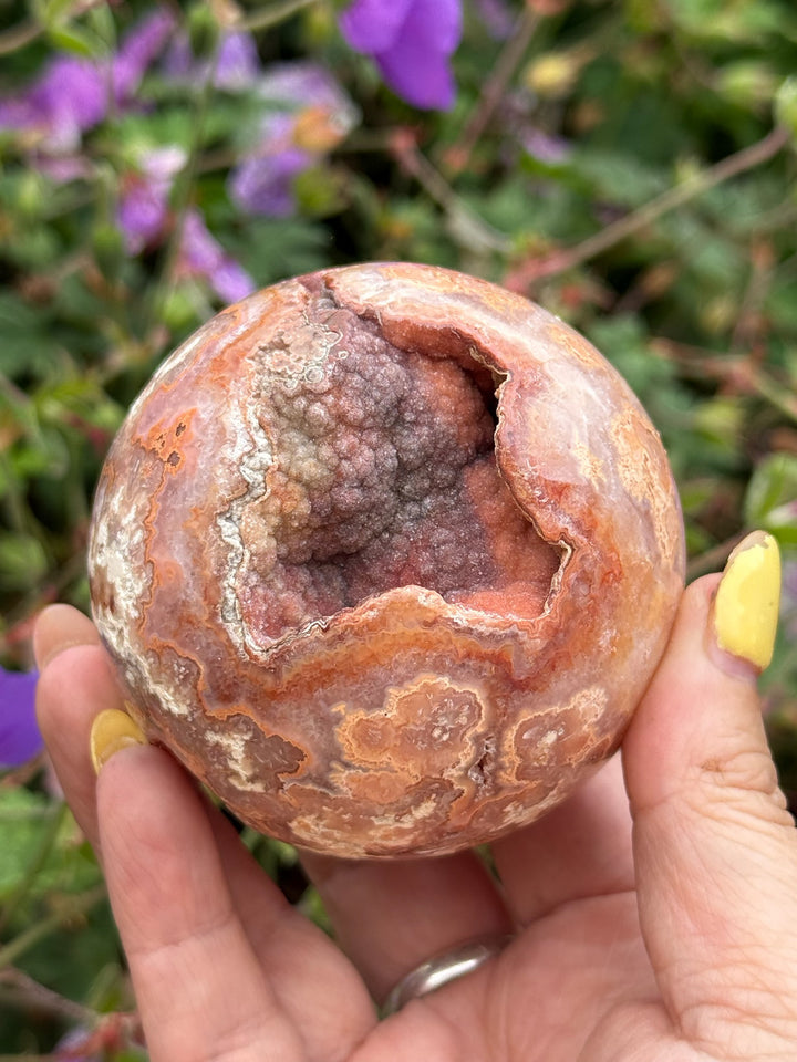 Druzy Crazy Lace Agate Sphere from Indonesia 6.5cm Dia