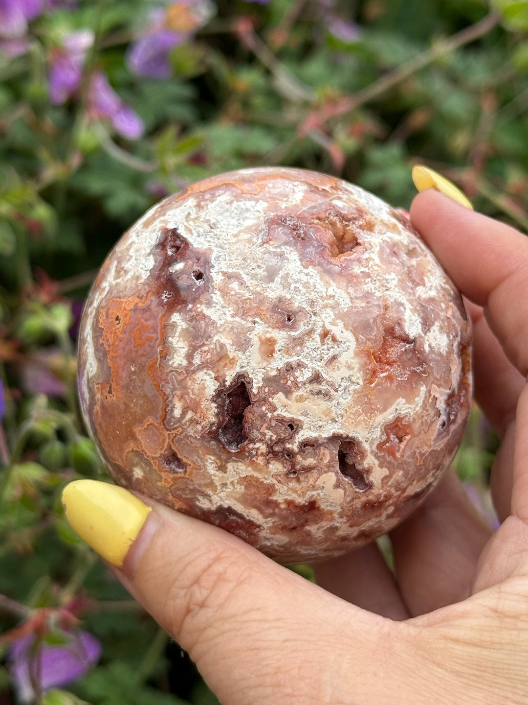 Druzy Crazy Lace Agate Sphere from Indonesia 6.5cm Dia