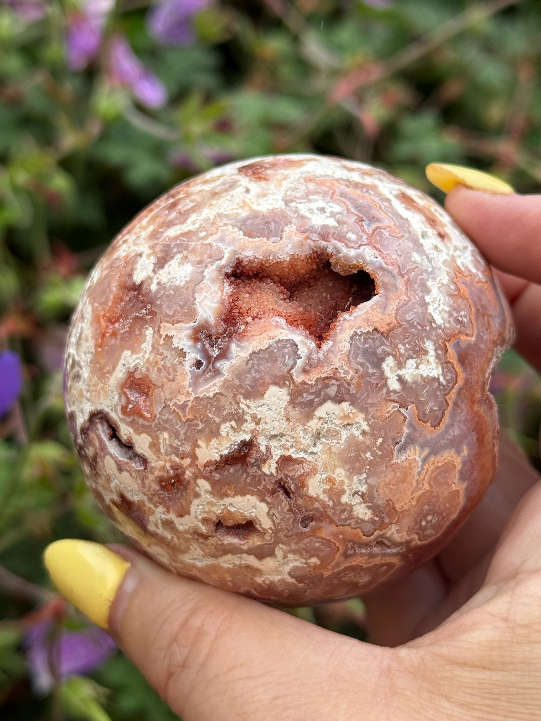 Druzy Crazy Lace Agate Sphere from Indonesia 6.5cm Dia