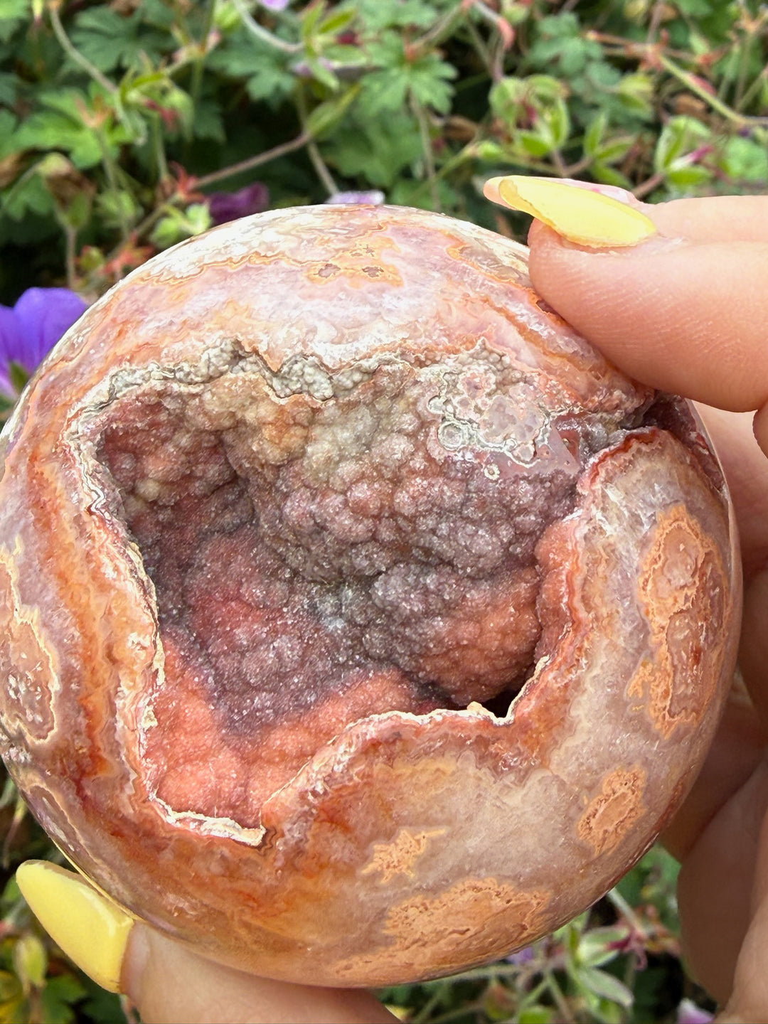 Druzy Crazy Lace Agate Sphere from Indonesia 6.5cm Dia