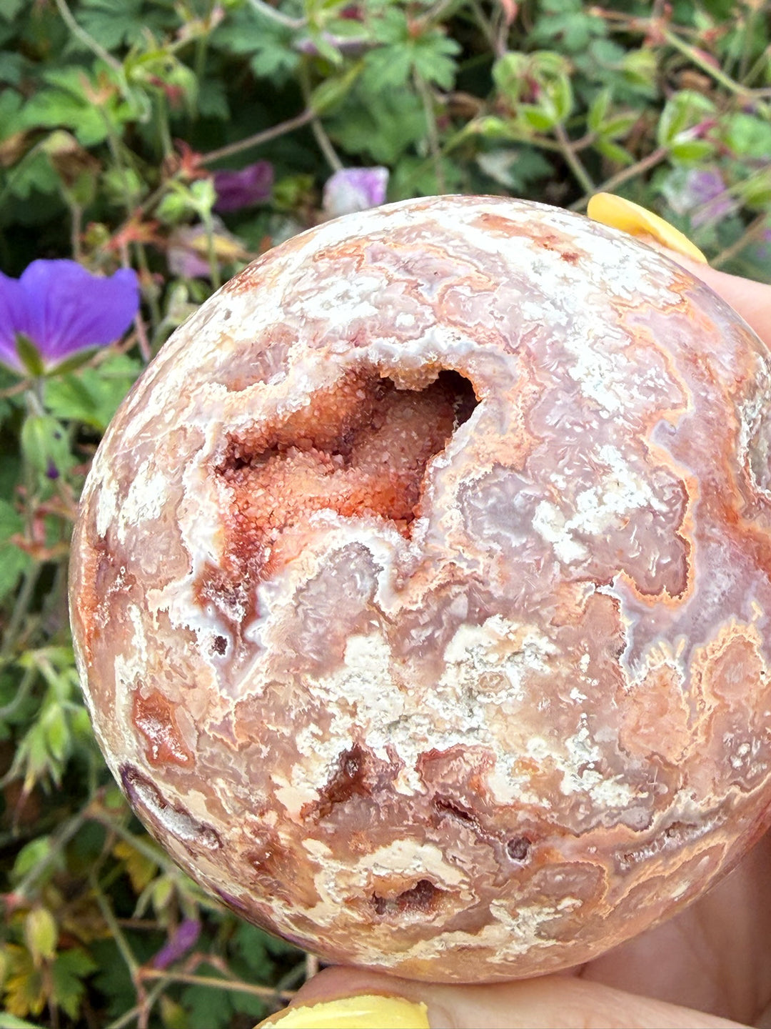Druzy Crazy Lace Agate Sphere from Indonesia 6.5cm Dia