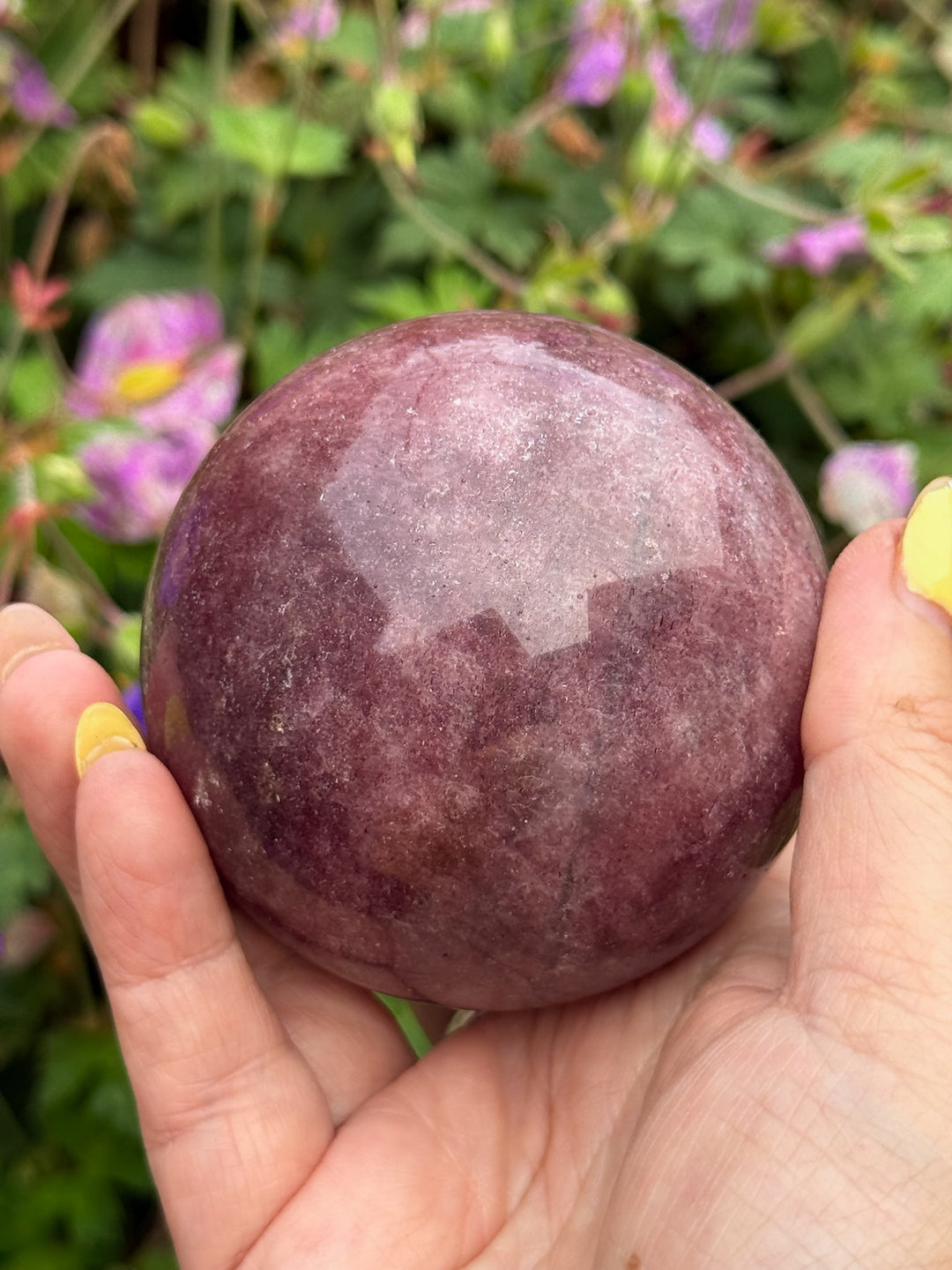 Sparkly Strawberry Quartz Sphere 6.8cm Dia