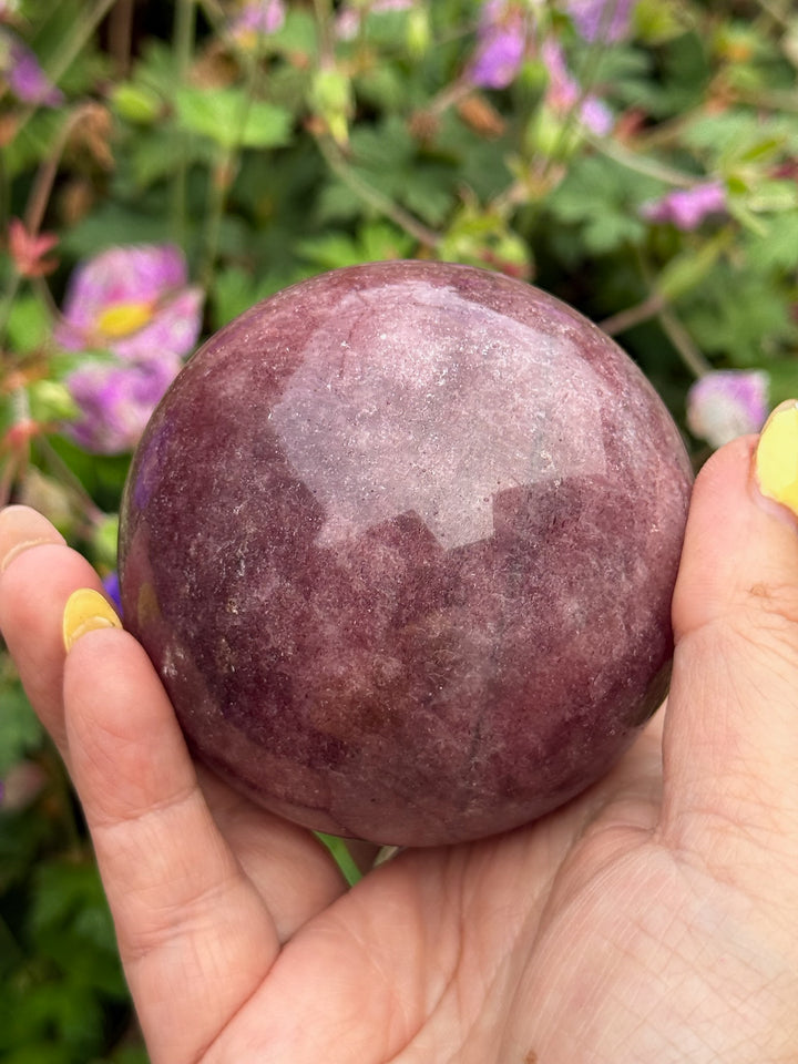 Sparkly Strawberry Quartz Sphere 6.8cm Dia