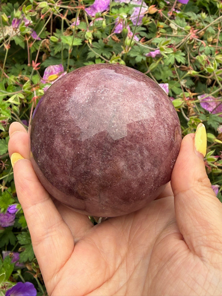 Sparkly Strawberry Quartz Sphere 6.8cm Dia