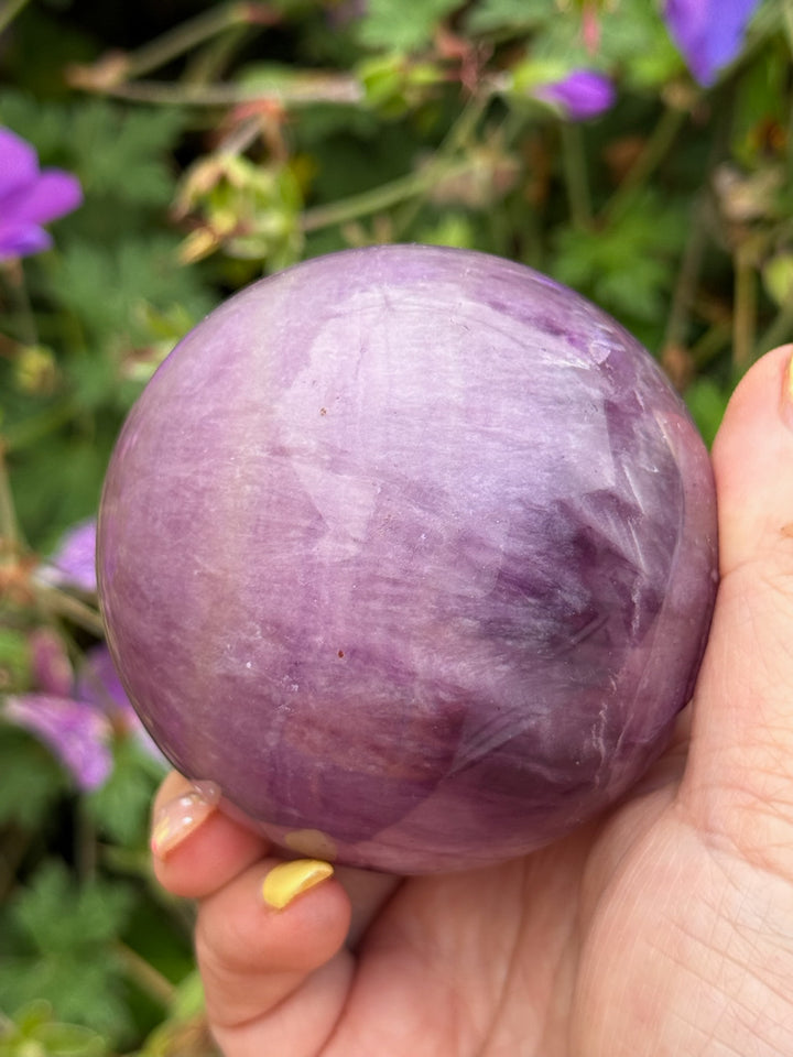 Purple Fluorite Sphere from China 6.7cm Dia