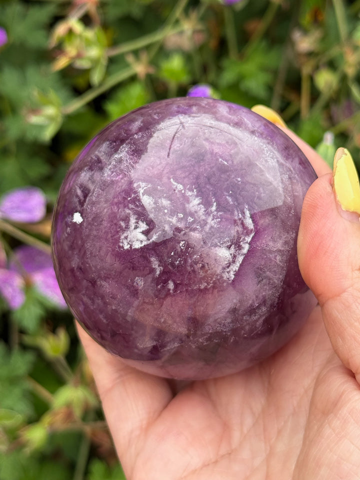 Purple Fluorite Sphere from China 6.7cm Dia