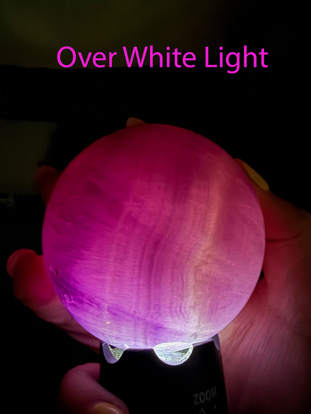 Uv Reactive Ruby in Kyanite and Zoisite Sphere from India 5.5cm Dia