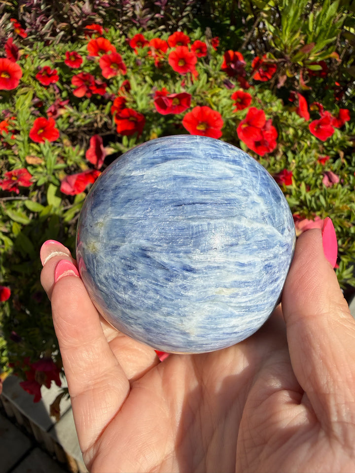 Blue Kyanite Sphere from Brazil 6.6cm Dia