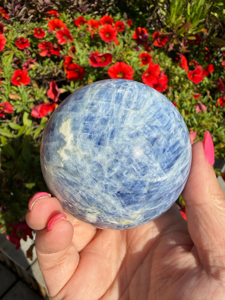 Blue Kyanite Sphere from Brazil 6.6cm Dia