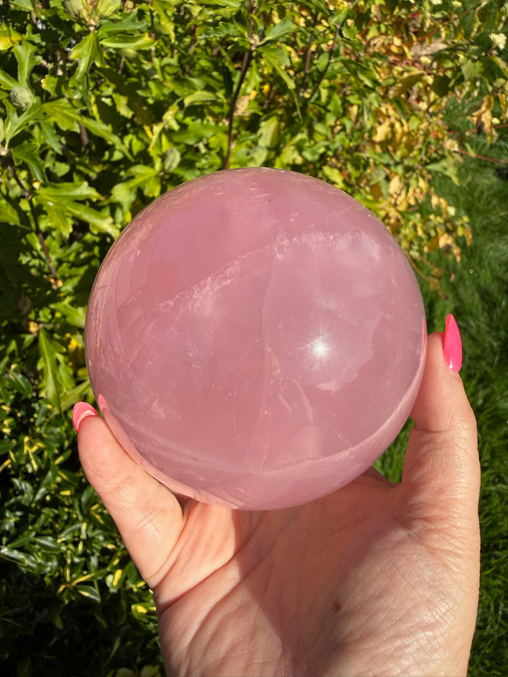 High Quality Rose Quartz Sphere from Brazil 9.5cm Dia