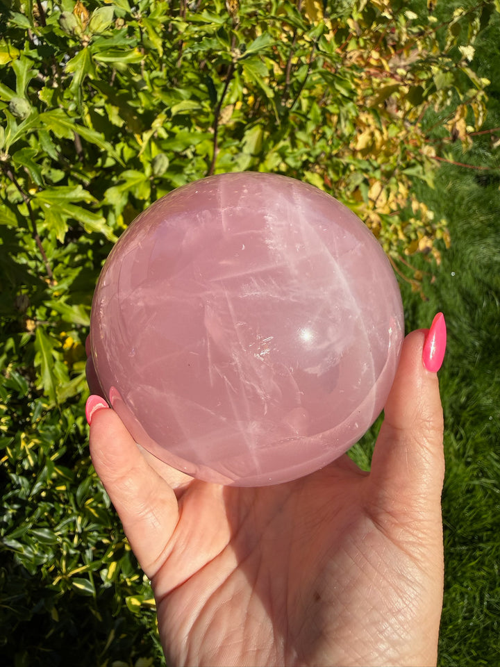 High Quality Rose Quartz Sphere from Brazil 9.5cm Dia