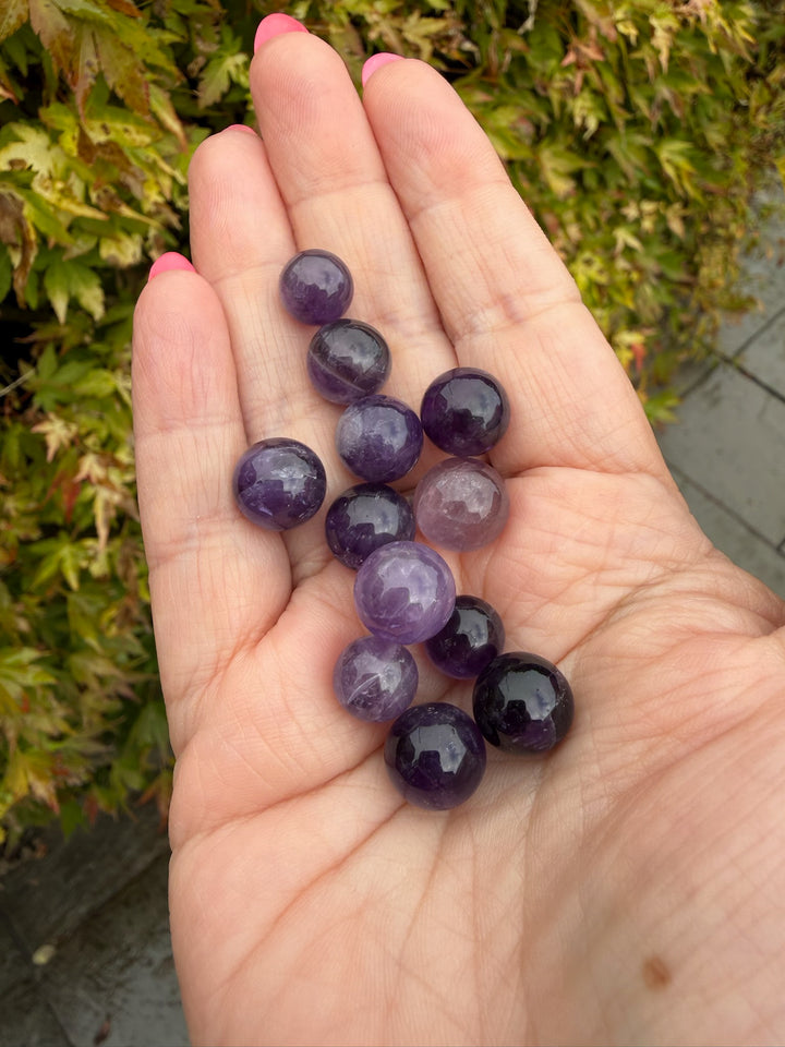 12 Mini Amethyst Spheres