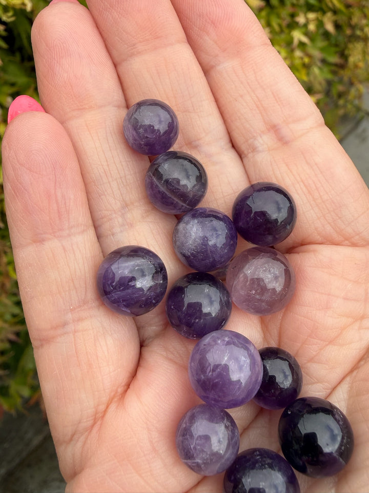 12 Mini Amethyst Spheres