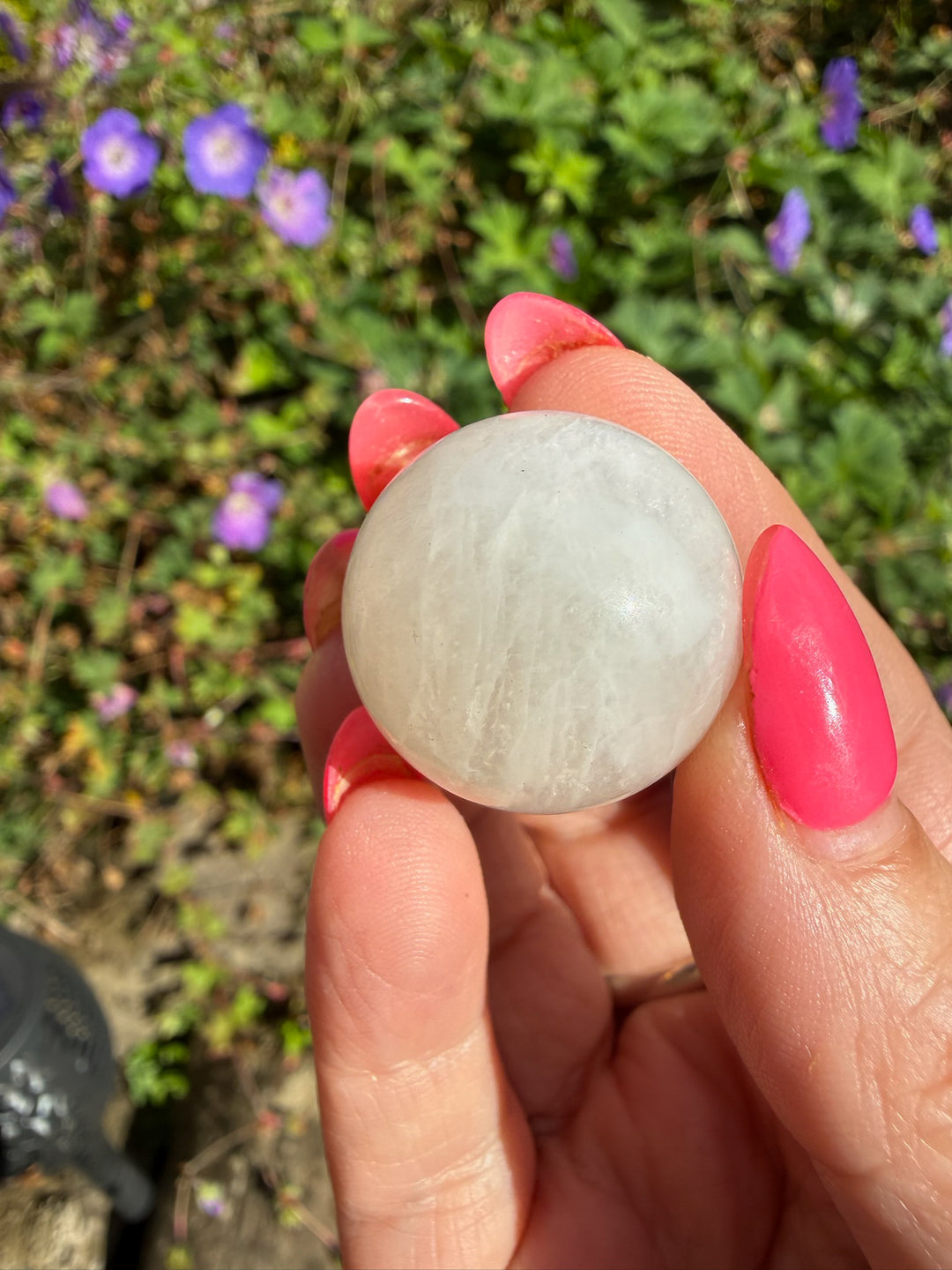 Blue Flash Moonstone Sphere from India 2.3cm Dia