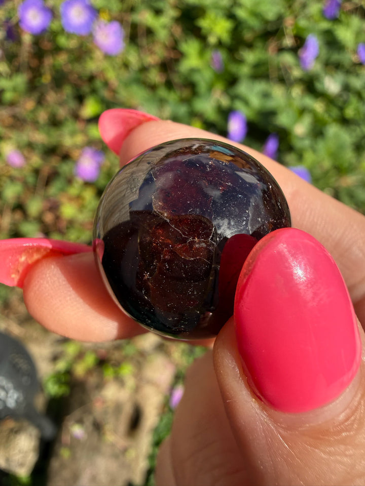 Garnet Sphere from India  2.2cm Dia