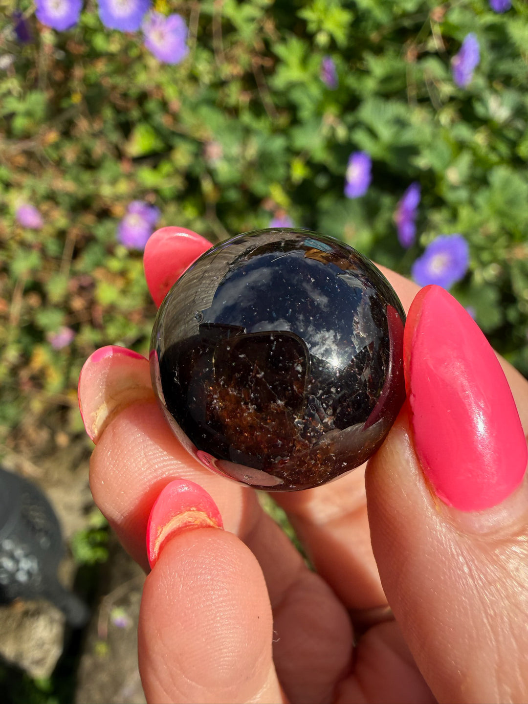 Garnet Sphere from India 2.2cm Dia
