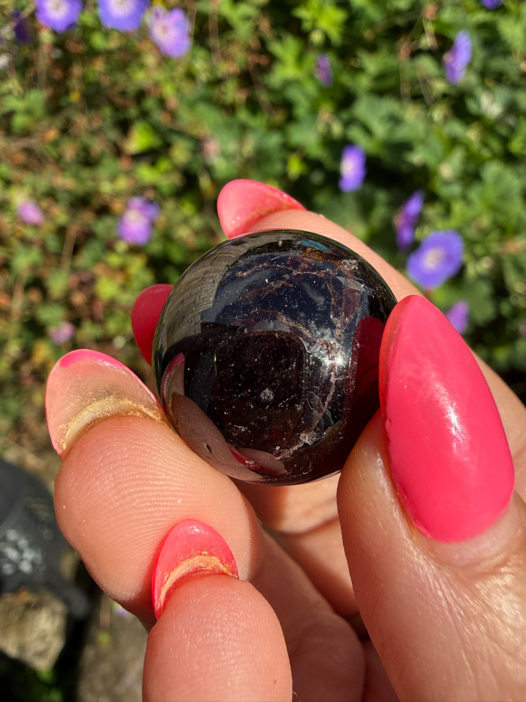 Garnet Sphere from India 2.2cm Dia