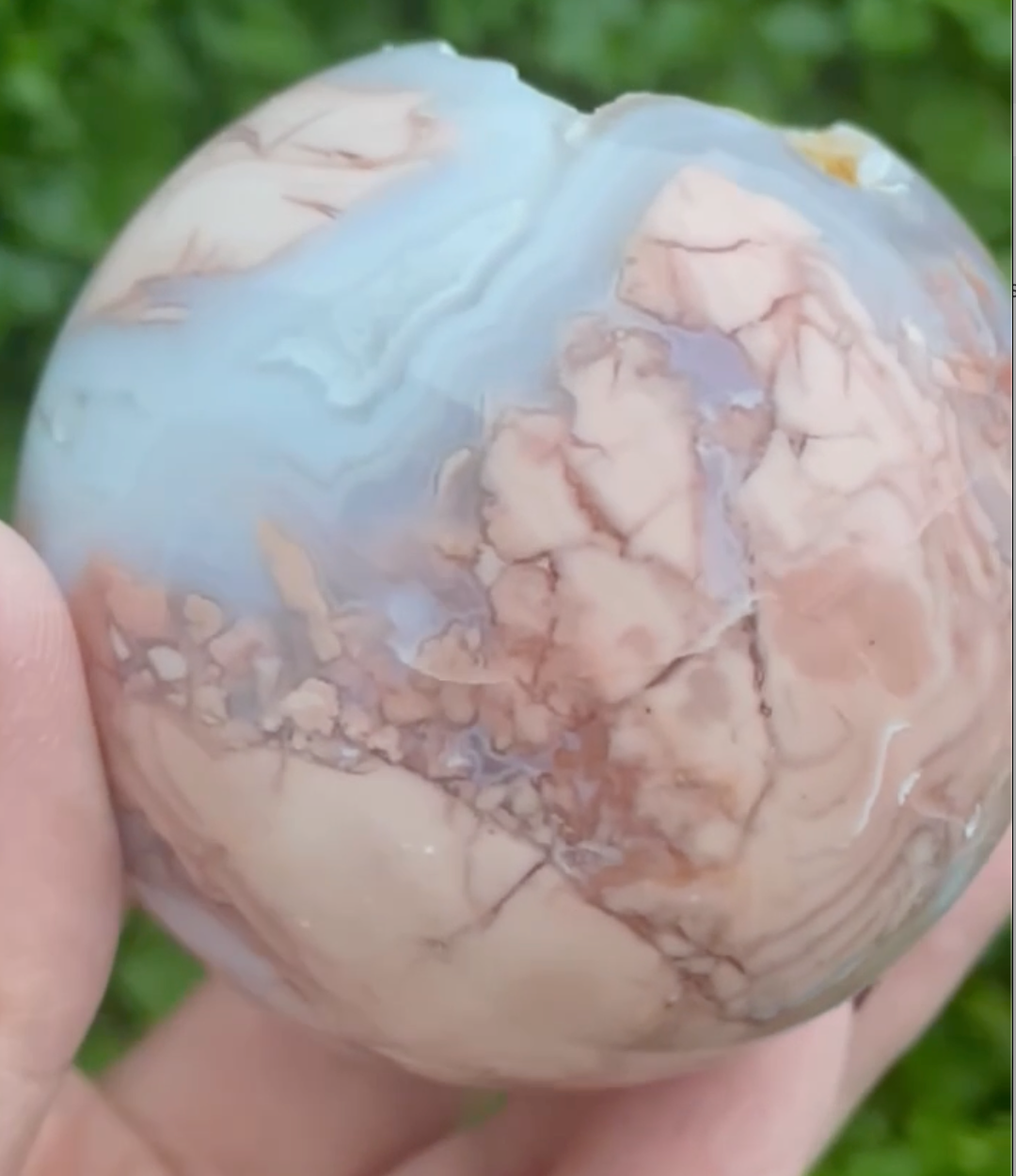 Pink Agate and Chalcedony Sphere