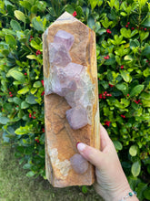 Load image into Gallery viewer, Large Natural Fluorite Tower with Calcite and Jasper
