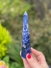 Load image into Gallery viewer, Sunset Sodalite Tower Carving
