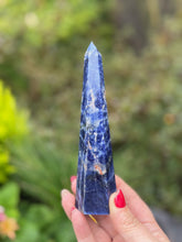 Load image into Gallery viewer, Sunset Sodalite Tower Carving
