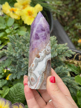 Load image into Gallery viewer, Amethyst and Crazy Lace Agate Tower from Mexico
