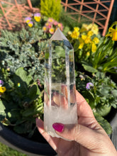 Load image into Gallery viewer, Blue Needle Quartz Tower with Stand
