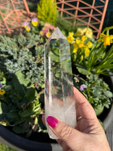 Load image into Gallery viewer, Blue Needle Quartz Tower with Stand
