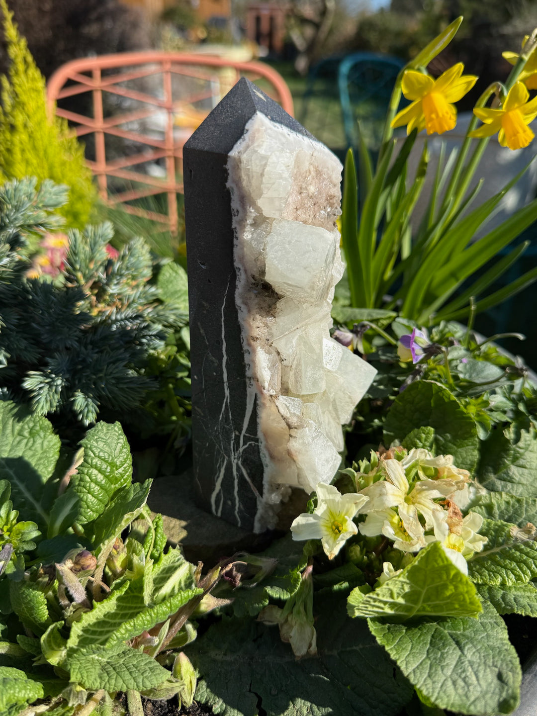 Natural Green Fluorite Tower