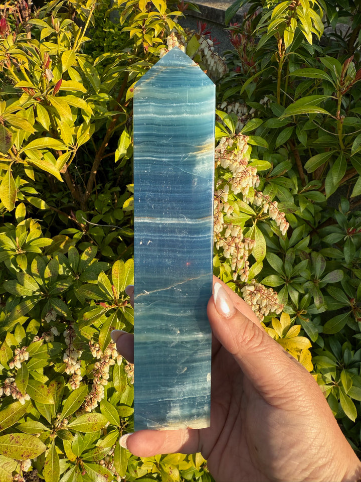 Blue Onyx Aquatine Lemurian Tower