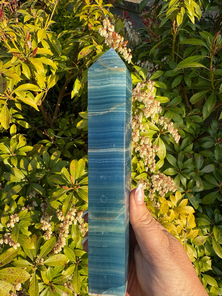 Blue Onyx Aquatine Lemurian Tower