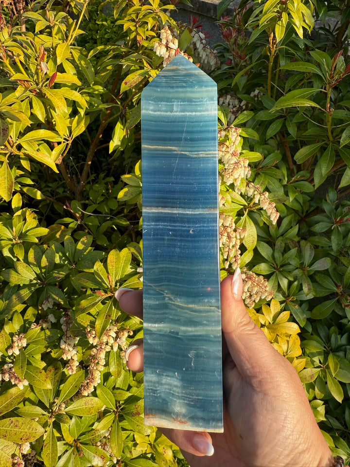 Blue Onyx Aquatine Lemurian Tower