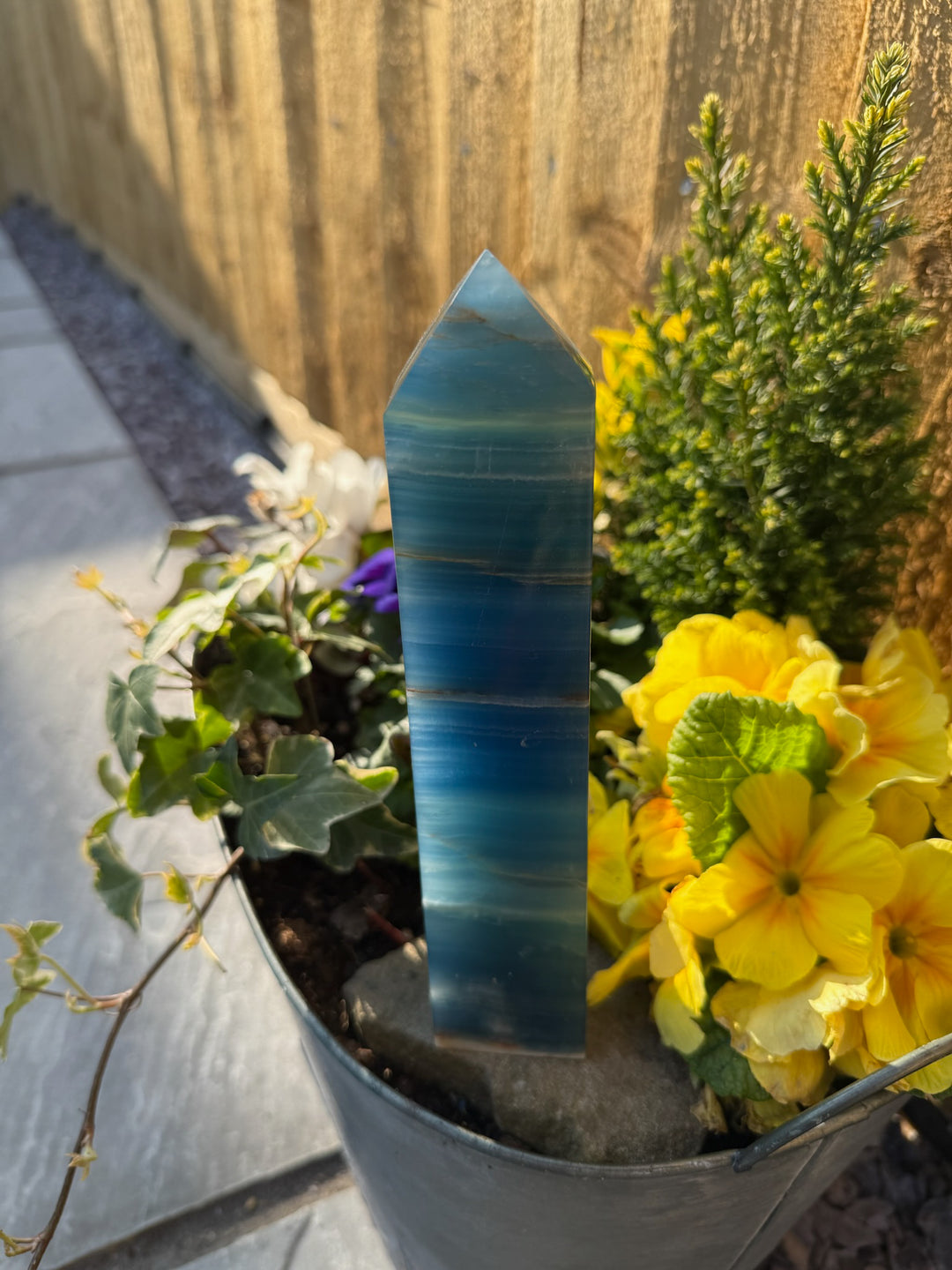 Blue Onyx Aquatine Lemurian Tower