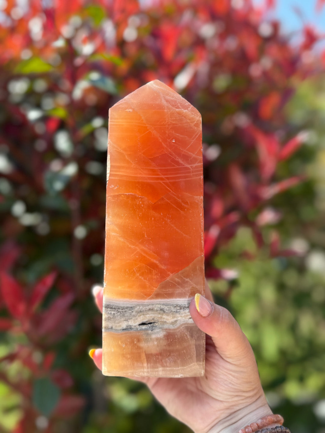 Large Honey Calcite Tower