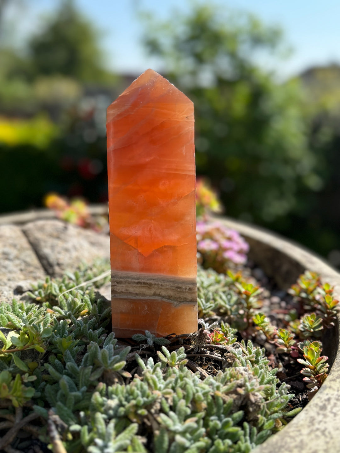 Large Honey Calcite Tower