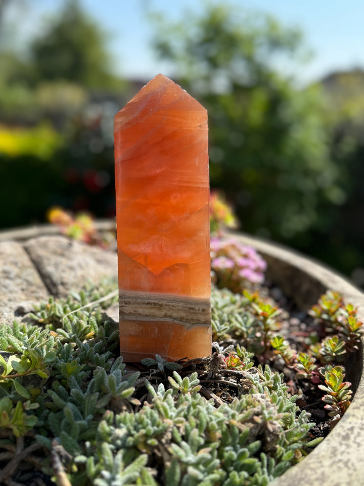 Large Honey Calcite Tower