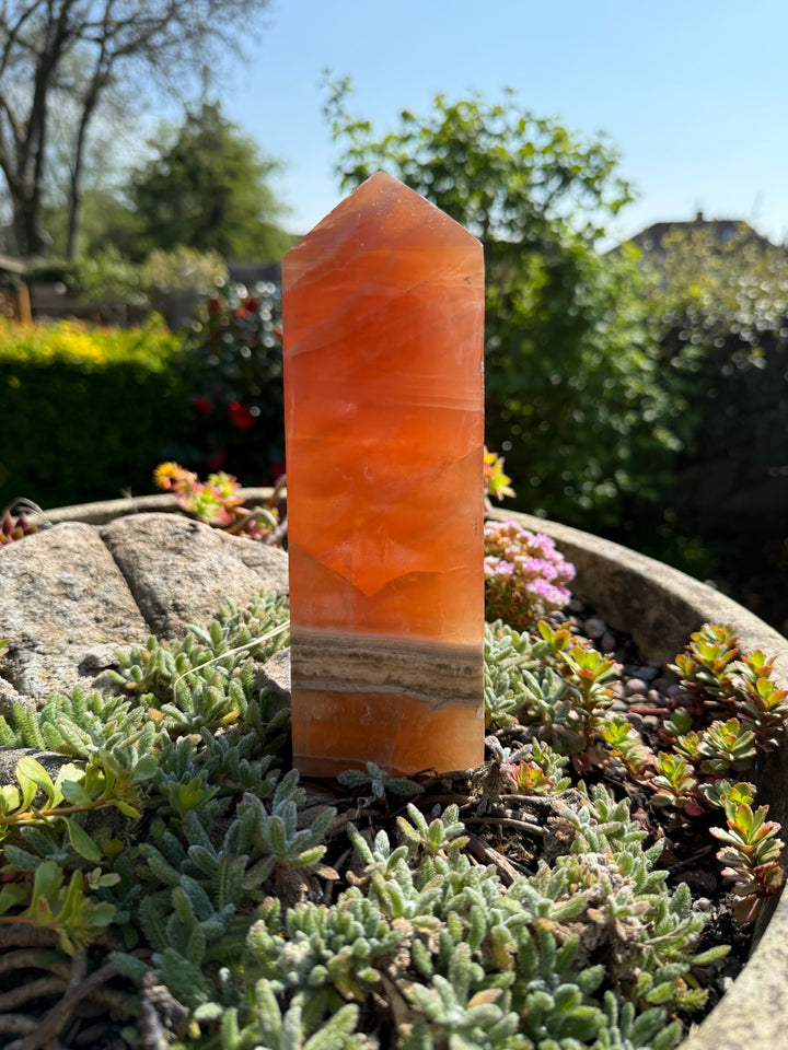 Large Honey Calcite Tower