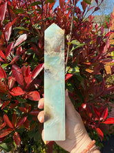 Load image into Gallery viewer, Large Calcite Black Tourmaline and Hematite Tower
