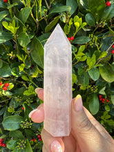 Load image into Gallery viewer, Jelly Rose Quartz Tower Carving
